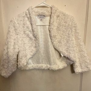 Creme Faux Fur Bolero Jacket